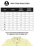 Size chart for Fighterhero Men's Yellow Polo T-shirt with 'No Excuses' design
