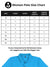 Size chart for Fighterhero Women's Blue Polo T-shirt with 'Chase The Impossible' design
