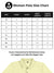 Size chart for Fighterhero Women's Yellow Polo T-shirt with 'Resilient' design