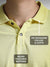 Women's Yellow Polo T-shirt with HD Jacquard Collar, Cuffs, and Wood-Textured Buttons, for a premium look.