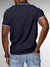 Back view of Fighterhero Men's Navy Blue Polo T-shirt, highlighting the modern look and clean finish