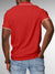 Back view of Fighterhero Men's Red Polo T-shirt, highlighting the modern look and clean finish