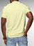 Back view of Fighterhero Men's Yellow Polo T-shirt, highlighting the modern look and clean finish