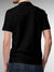 Back view of Fighterhero Men's Black Polo T-shirt, highlighting the modern look and clean finish