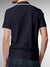 Back view of Fighterhero Men's Navy Blue Polo T-shirt, highlighting the modern look and clean finish