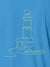 Close up of 'Integrity' design on Women's Blue Polo T-shirt, highlighting intricate details and vibrant print.