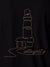 Close up of 'Integrity' design on Women's Black Polo T-shirt, highlighting intricate details and vibrant print.