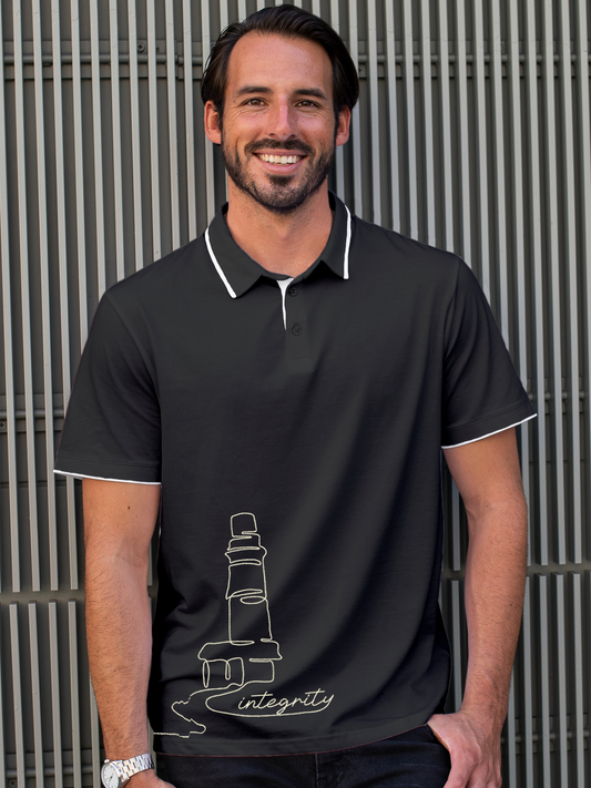 Stand Tall with Integrity in this Dark Grey Polo