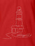 Close up of 'Integrity' design on Men's Red Polo T-shirt, highlighting intricate details and vibrant print.