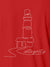 Close up of 'Integrity' design on Women's Red Polo T-shirt, highlighting intricate details and vibrant print.