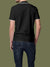 Back view of Fighterhero Men's Dark Grey Polo T-shirt, highlighting the modern look and clean finish