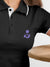 Back view of Fighterhero Women's Dark Grey Polo T-shirt, highlighting the modern look and clean finish