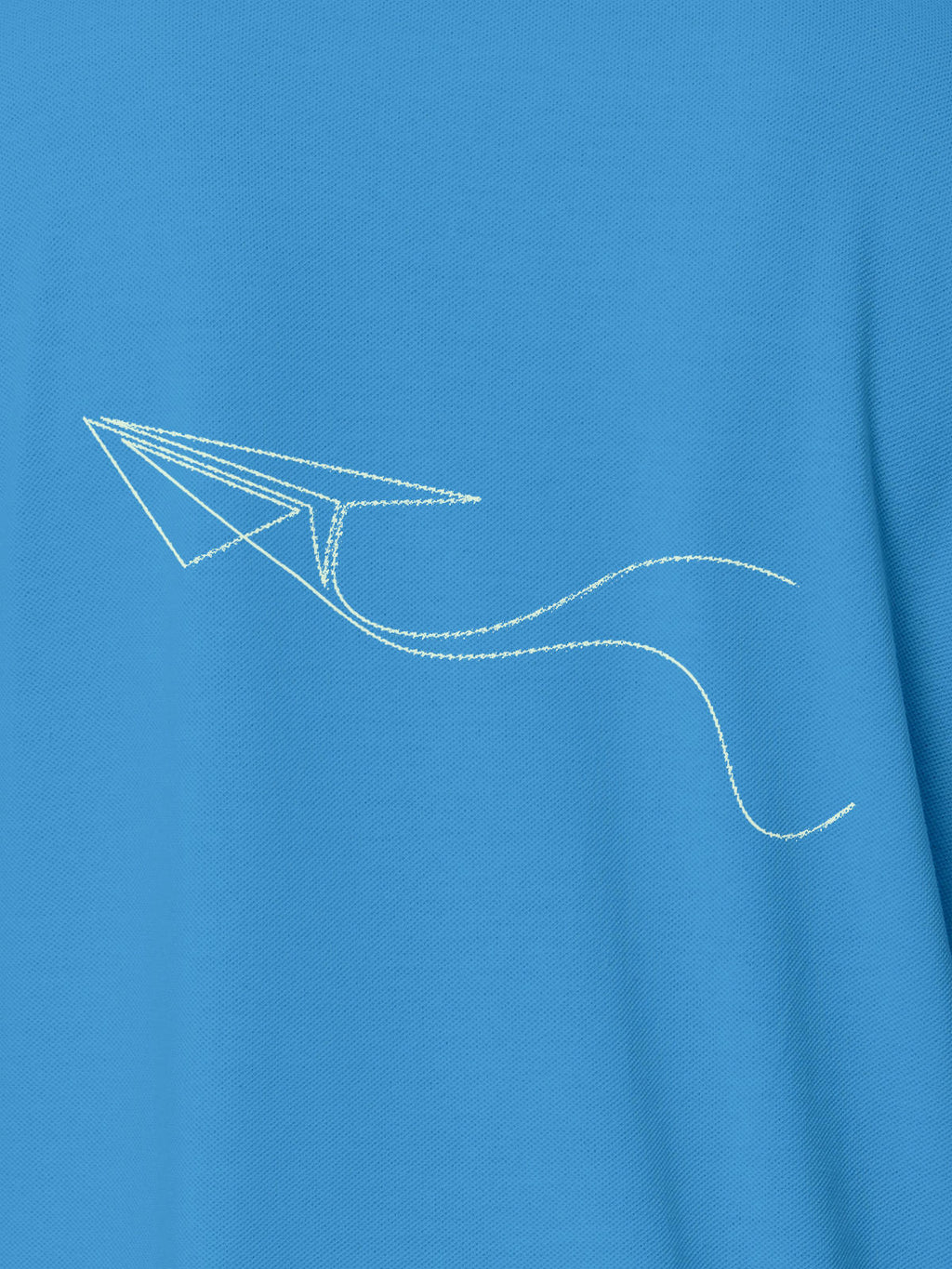 Close up of 'Empowered' design on Men's Blue Polo T-shirt, highlighting intricate details and vibrant print.