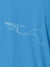 Close up of 'Empowered' design on Men's Blue Polo T-shirt, highlighting intricate details and vibrant print.