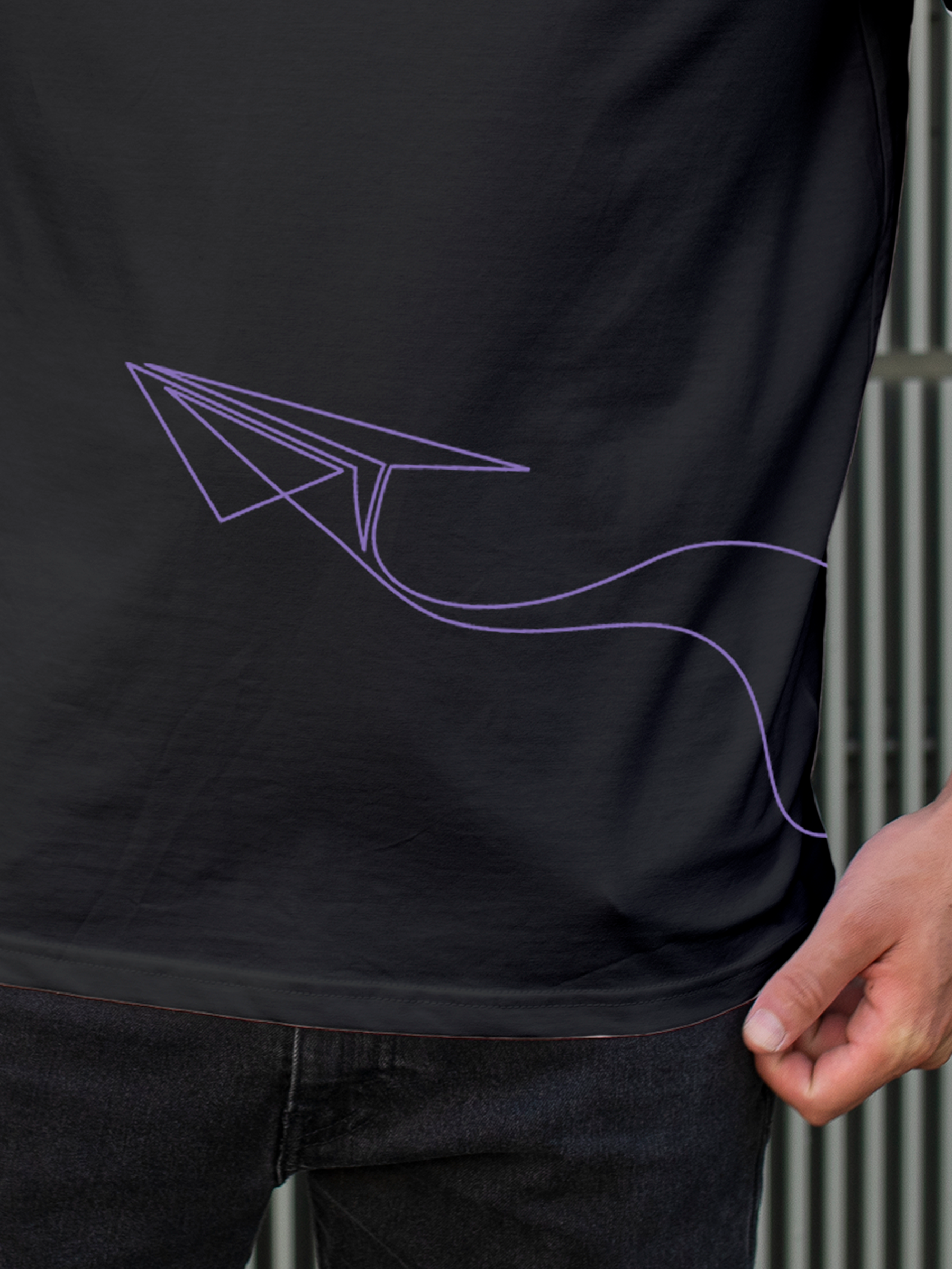 Close up of 'Empowered' design on Men's Charcoal Grey Polo T-shirt, highlighting intricate details and vibrant print.