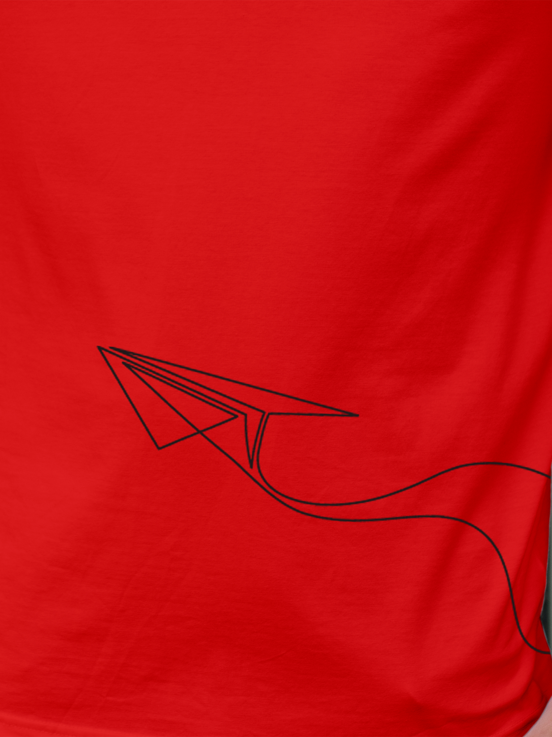 Close up of 'Empowered' design on Men's Red Polo T-shirt, highlighting intricate details and vibrant print.