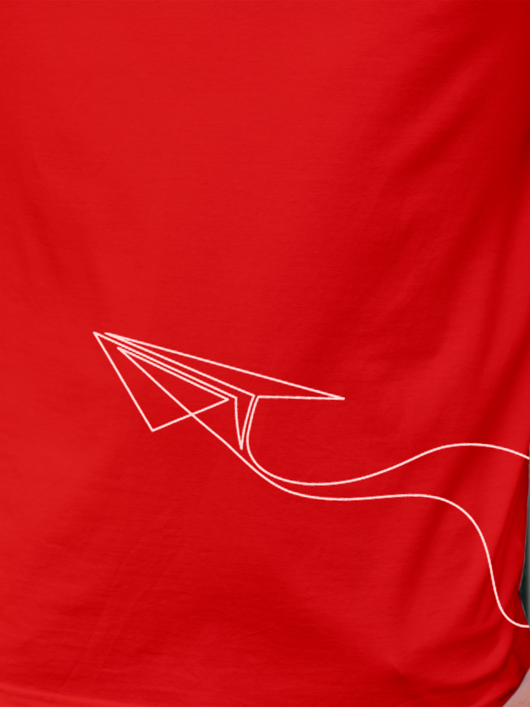 Close up of 'Empowered' design on Men's Red Polo T-shirt, highlighting intricate details and vibrant print.