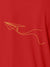 Close up of 'Empowered' design on Men's Red Polo T-shirt, highlighting intricate details and vibrant print.