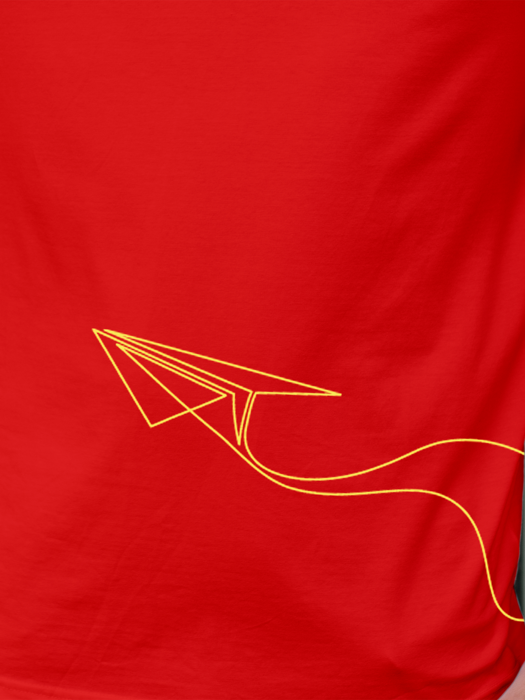 Close up of 'Empowered' design on Men's Red Polo T-shirt, highlighting intricate details and vibrant print.