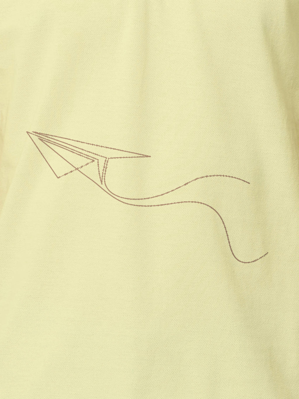 Close up of 'Empowered' design on Women's Yellow Polo T-shirt, highlighting intricate details and vibrant print.