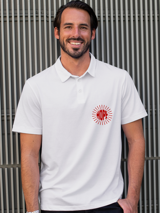 Embrace Hope in this White Polo