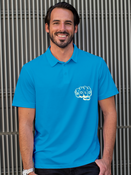 Unleash Boldness in this Blue Polo