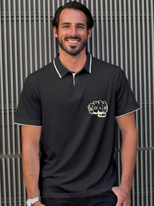 Unleash Boldness in this Dark Grey Polo