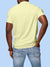 Back view of Fighterhero Men's Yellow Polo T-shirt, highlighting the modern look and clean finish