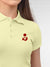 Back view of Fighterhero Women's Yellow Polo T-shirt, highlighting the modern look and clean finish