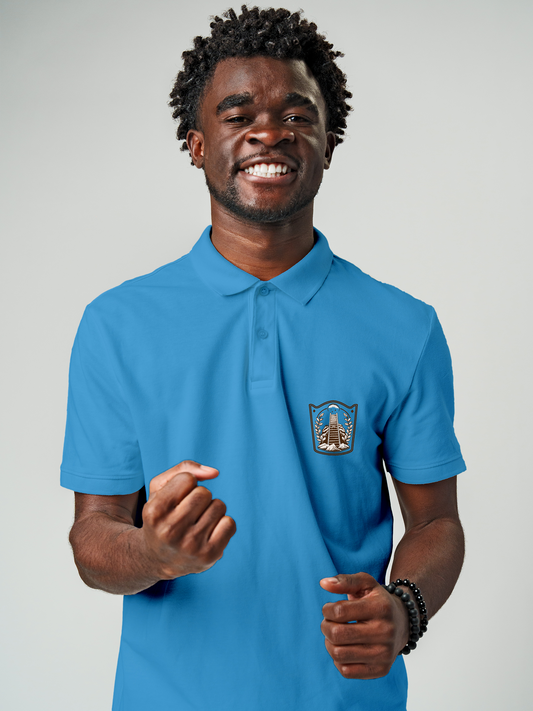 Fuel Your Ambition in this Blue Polo