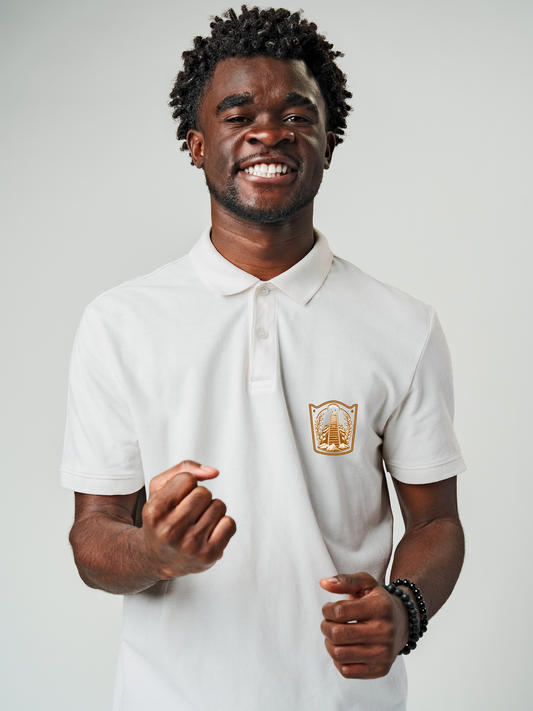 Fuel Your Ambition in this White Polo