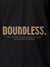 Close up of 'Free & Boundless' design on Men's Dark Grey Polo T-shirt, highlighting intricate details and vibrant print.