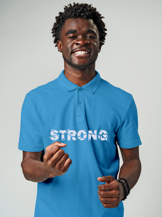 Unleash Your Strength in this Blue Polo