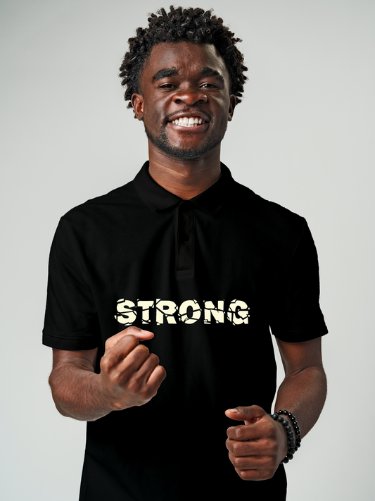 Unleash Your Strength in this Black Polo