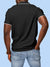 Back view of Fighterhero Men's Dark Grey Polo T-shirt, highlighting the modern look and clean finish