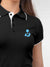 Back view of Fighterhero Women's Dark Grey Polo T-shirt, highlighting the modern look and clean finish