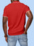Back view of Fighterhero Men's Red Polo T-shirt, highlighting the modern look and clean finish