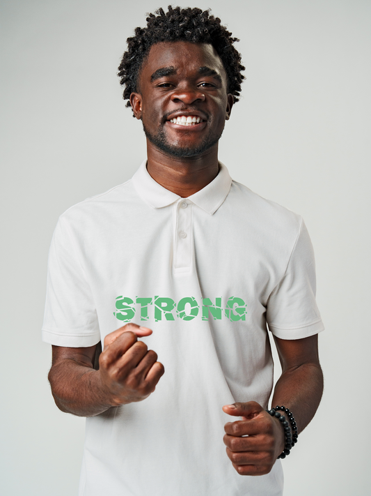 Unleash Your Strength in this White Polo