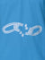 Close up of 'Boundless' design on Men's Blue Polo T-shirt, highlighting intricate details and vibrant print.