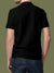 Back view of Fighterhero Men's Black Polo T-shirt with 'Boundless' design, highlighting the modern look and clean finish