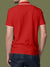 Back view of Fighterhero Men's Red Polo T-shirt with 'Boundless' design, highlighting the modern look and clean finish