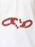 Close up of 'Boundless' design on Men's White Polo T-shirt, highlighting intricate details and vibrant print.