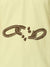 Close up of 'Boundless' design on Men's Yellow Polo T-shirt, highlighting intricate details and vibrant print.