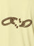 Close up of 'Boundless' design on Women's Yellow Polo T-shirt, highlighting intricate details and vibrant print.