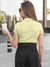Back view of Fighterhero Women's Yellow Polo T-shirt with 'Boundless' design, highlighting the modern look and clean finish
