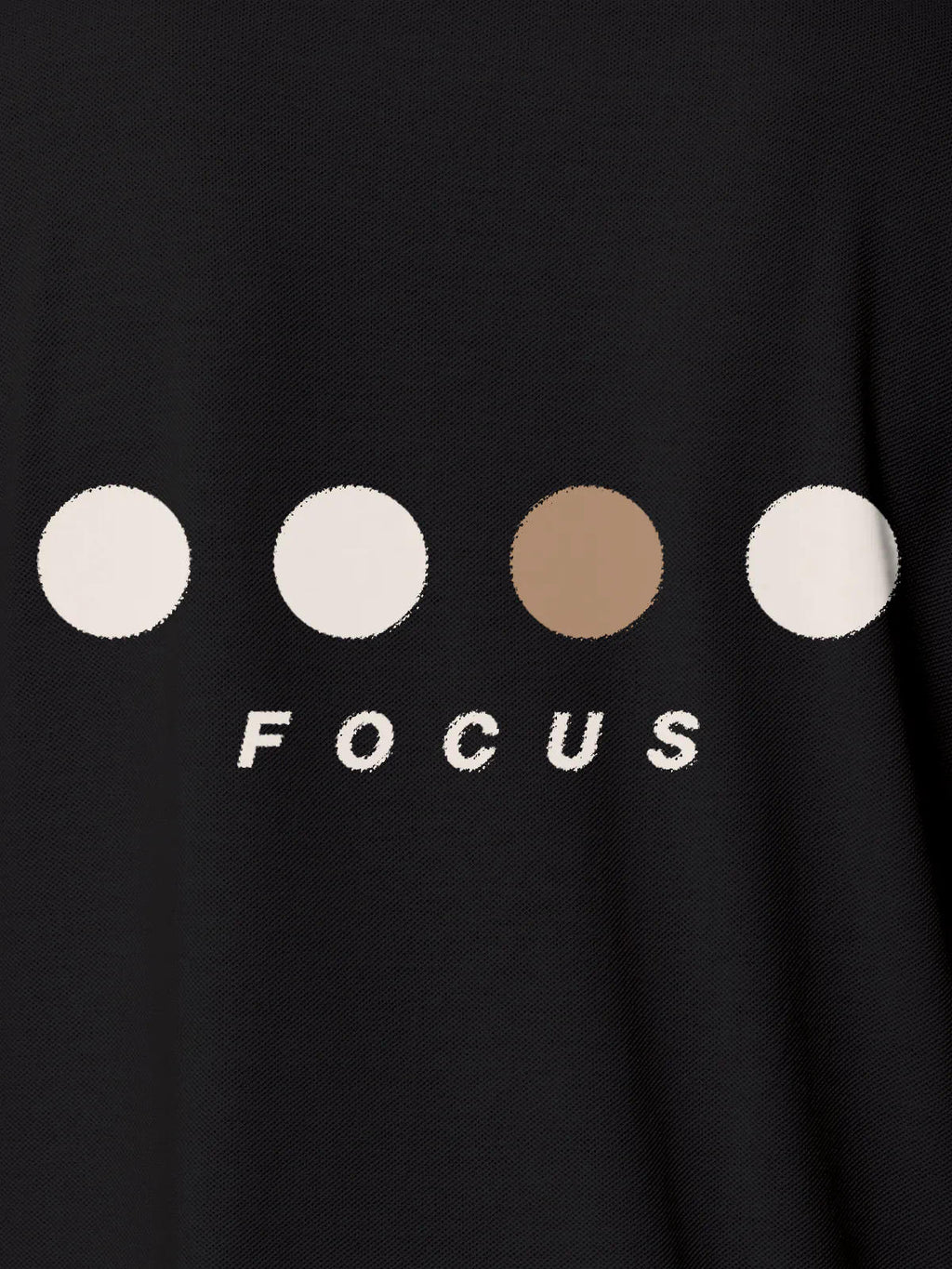 Front view of Fighterhero Men's Dark Grey Collar T-shirt, highlighting the 'Focus' print design on the chest.