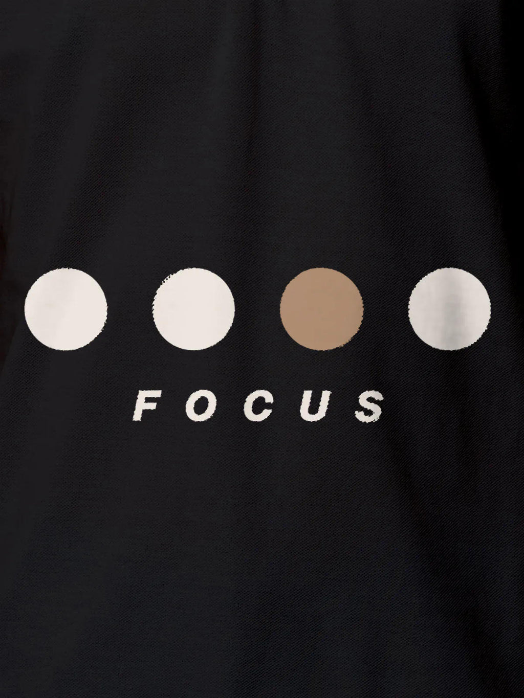 Front view of Fighterhero Women's Dark Grey Collar T-shirt, highlighting the 'Focus' print design on the chest.