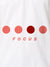 Front view of Fighterhero Women's White Collar T-shirt, highlighting the 'Focus' print design on the chest.
