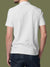 Back view of Fighterhero Men's White Polo T-shirt, highlighting the modern look and clean finish