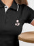 Back view of Fighterhero Women's Dark Grey Polo T-shirt, highlighting the modern look and clean finish